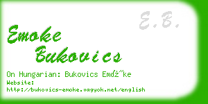 emoke bukovics business card